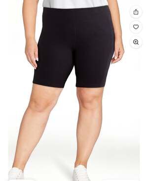 Terra & Sky Women's Plus Size High-Rise Biker Shorts with Pockets